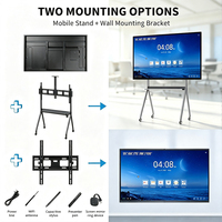 Pantalla Plana Interactiva 4K de 86 Pulgadas, Sistema Dual Android 14 y Windows 10, Pizarra Inteligente con Pantalla Táctil de 20 Puntos para Uso Escolar y en Reuniones
