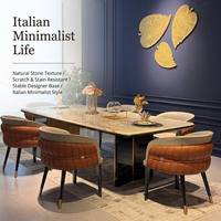 Table à manger rectangulaire en marbre, design italien moderne et luxueux, fabriquée à la main, personnalisable, pour la maison, la villa, l'appartement, le restaurant