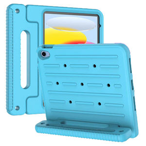 เคสกันกระแทก HGD Kids Rugged Case สำหรับ iPad 10.9 รุ่น A16 แบบเต็มตัว พร้อมจี้ห้อยและขาตั้ง (สีฟ้า) ทำจากพลาสติก - Product Image 1