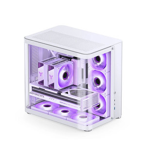 Jonsbo TK-<span class=keywords><strong>2</strong></span> <span class=keywords><strong>2</strong></span>.0 Full Tower Stilvolles weißes schwarzes Aluminium-Gaming-Gehäuse für Desktop-Micro-ATX-Motherboard, das integrierte Fans unterstützt - Product Image 6