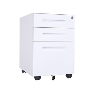 Modern Metal Three-layer <b>Lockable</b> Mobile Filing <b>Cabinet</b> for Office Use - Product Image 2