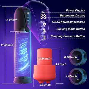 新型デザイン 男性用バイブレーター ペニスマスタベーター 吸引式デザイン 全自動電動増大器 ストレッチ真空マスタベーションカップ - Product Image 3