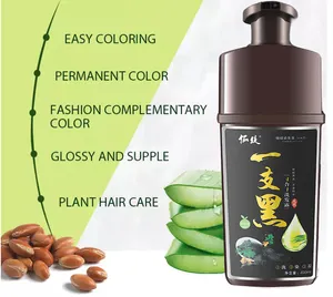 Custom Logo Private Label Natural Non Allergic Ginger Extract Herbal Black Dark Brown Color 5mins Fast Speedy Hair Dye Shampoo