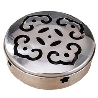Plateau rond en acier inoxydable pour spirale anti-moustiques, porte-encens, couvercle de sécurité, plaque anti-moustiques, encens répulsif, intérieur et extérieur