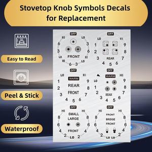 Autocollants pour Boutons de Cuisinière, Symboles Adhésifs pour Remplacement des Boutons de Cuisinière, Autocollants Adhésifs pour le Cadran de Contrôle du Brûleur Supérieur, Four à Gaz - Product Image 4