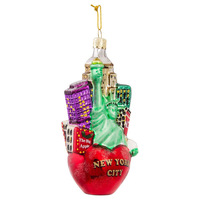 Luxueux Design Personnalisé Ornements En Verre De Noël Soufflé À La Main Accessoires Pour La Maison New York Logo Paysage Boule De Noël Personnalisée