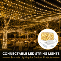 Verbindbare LED-Lichterketten für den Außenbereich mit transparentem Kabel und 8 Beleuchtungsmodi
