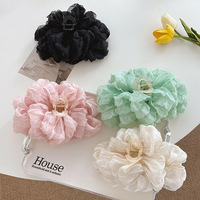 Pince à cheveux verticale pour femme, motif banane, crème, menthe poivrée, Mambo Green Cloud, grande fleur en dentelle, collection Printemps/Été