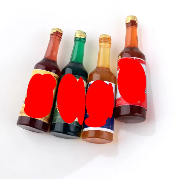 good quality famous mexico beer design artificial resin 3d bottle cabochons with brand label