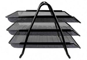 3-Tier Stackable Paper <b>Tray</b> Organizer Metal <b>File</b> Rack for Legal-Size Paper Document Holder & Desktop Storage - Product Image 3