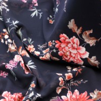 Damen Nachtwäsche-75d Polyester Stoff bedruckt Crêpe Pure Woven Plain Chiffon Yard WI-A08 schwarz bedruckten Krepp zum Verkauf