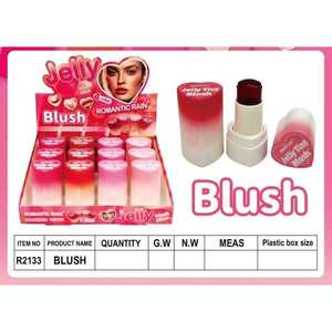 Romantica pioggia R2133 gelatina Blush Stick 12 pz uso professionale trucco viso Logo personalizzato ODM all'ingrosso 5g Net WT Halal certificato - Product Image 1
