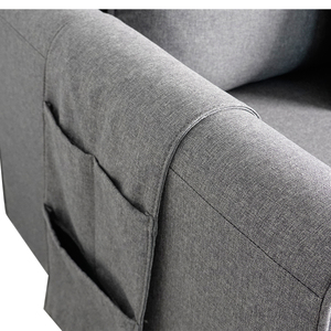 Hotel-Villa Wohnzimmermöbel Luxus <span class=keywords><strong>4</strong></span>-Sitzer graues Leinensofa-Bett modern L-Form modulare Sektionssofas aus Stoff - Product Image 5