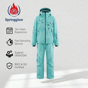 Ensemble de combinaison de ski pour femme vert menthe personnalisé OEM, combinaison de ski imperméable pour femme, combinaison de neige ample, vêtements de ski et de neige en gros - Product Image 2