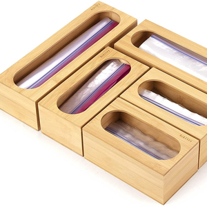 Amazon Ziplock Storage Bag Organizer Box Food Storage Bag Sandwich Bag Organizer Drawer Organizer Bamboo Storage Boxes Bins