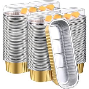 Bandeja Rectangular de Papel de Aluminio para Hornear Antiadherente, Moldes para Pastel, Contenedores para Pan, Molde para Hornear con Tapa, Mini Moldes para Pan con Tapa - Product Image 1