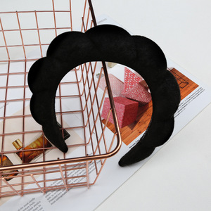 Bandeau torsadé en éponge, style couronne haute, en velours éponge, accessoire capillaire pour maquillage, usage quotidien, couleur unie, motif géométrique - Product Image 2