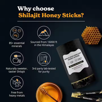 Palitos de Miel de Shilajit Puro del Himalaya, Marca Privada OEM, Venta al Por Mayor, 30 Unidades, HALAL, Vegano, Ácido Fúlvico, Suplemento Energético con Azafrán