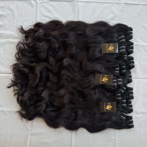 Extensions de cheveux humains indiens bruts non traités, alignés sur les cuticules, provenant de temples indiens, pour fournisseurs - Product Image 1