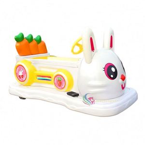 Voiture tamponneuse électrique pour enfants, modèle lapin mignon, en fibre de verre, avec batterie rechargeable, 250W 24V 12A, pour intérieur/extérieur, en cuivre de petite taille - Product Image 1