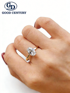 Anillo <span class=keywords><strong>de</strong></span> Diamante Ovalado Cultivado en Laboratorio con Certificado IGI <span class=keywords><strong>de</strong></span> <span class=keywords><strong>Oro</strong></span> <span class=keywords><strong>de</strong></span> 14K y 18K GC - Product Image 4