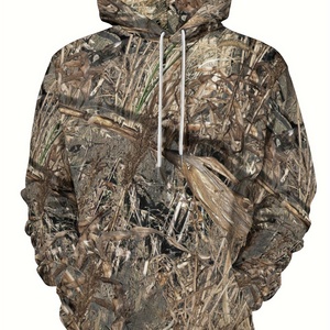 Sudadera con Capucha de Forro Polar para Hombre, Diseño de Camuflaje Térmico 3D para Caza, Logotipo Bordado, Talla Grande, Otoño - Product Image 4