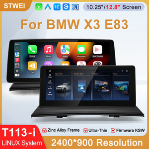 STWEI 2026 New Slim Linux System 12.8inch 2400X900 Resolution For BMW X3 E83 Wireless CarPlay Auto player KSW <b>Wired</b> USB Screen - Product Image 2