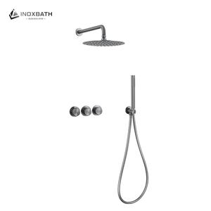 Inbouw douchemengkraan set van 304 roestvrij staal, enkelgreeps, warm en koud water, verborgen badregendouche, thermostaatkraan - Product Image 2