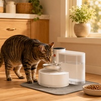 Nouvelle Fontaine à Eau Intelligente à Alimentation par Gravité pour Animaux, Design Détachable, Eau Courante pour Chiens et Chats, Sans Prise Requise, 2300g CN