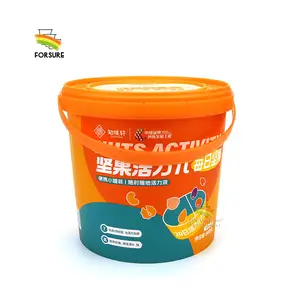 5L 양질의 플라스틱 쿠키 버킷 친환경 IML 식품 보관함 팝콘 플라스틱 용기 뚜껑이있는 플라스틱 상자