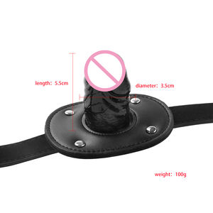 Kilitlenebilir kemer ile açık-ağız topu Gag silikon gerçekçi yapay Penis fetiş esaret Penis ağız fiş - Product Image 3