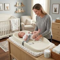 Tapis à langer pour bébé en EVA écologique, à bords surélevés et épaissis, réutilisable, imperméable, résistant aux taches, nettoyable et lavable, pour coussin de change
