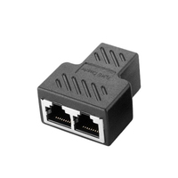 Adaptateur de connecteur séparateur Ethernet RJ45 multicolore 1 à 2 ports, prise femelle, interface adaptateur, câble Ethernet 8P8C, rallonge