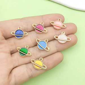 จี้รูปดาวเคราะห์จำลอง โลหะผสมสังกะสี แบบหยดน้ำมัน อุปกรณ์ตกแต่งเครื่องประดับ DIY สำหรับงานสร้างสรรค์ ฤดูใบไม้ผลิ 2024 - Product Image 2