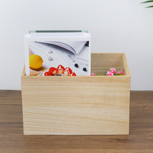 Wooden Desktop Storage Box Rectangle 26x16x15.5 Cm Office Organizer For Home And Office Use - Product Image 3