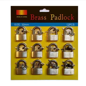 Mini Pas Cher petit 20-25-30*12pcs en laiton cadenas à Yiwu marché serrures bagages serrure