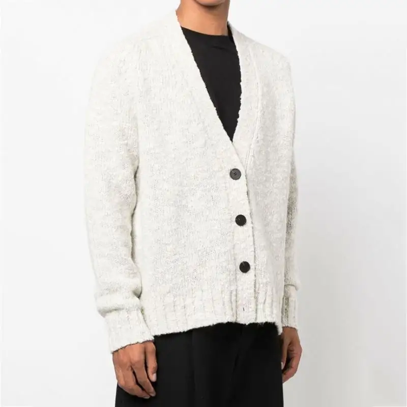 Custom Wool Knit Man Sweater Winter Long Sleeve Cardigan Plus Size Men's garment