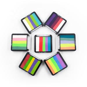 Paleta de pintura de maquillaje vegana a base de agua, pintura corporal de cara dividida de arcoíris, exposición de March, 2023 - Product Image 2