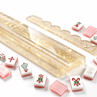 Support de tuiles de mahjong en acrylique effet feuille d'or, 20 pouces, bord ondulé festonné, accessoires de mahjong américain, vente en gros, direct usine