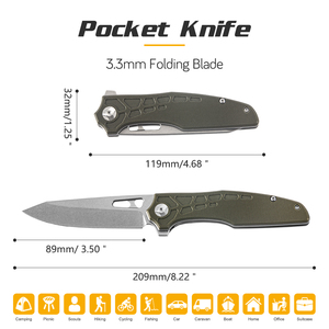 Camping Volken Edelstahl gezackte Kante Leinen faser Griff Taschen messer - Product Image 3