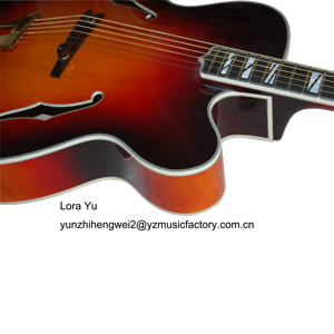 Yunzhi marca 18 polegadas totalmente artesanal, corpo oco arco jazz violão - Product Image 5