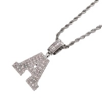 Hot <strong>Selling</strong> Customized Initial Name <strong>Letter</strong> Brass CZ Baguette Pendant <strong>Necklace</strong> Pearl Jewelry <strong>for</strong> <strong>Women</strong> and Men <strong>for</strong> Parties