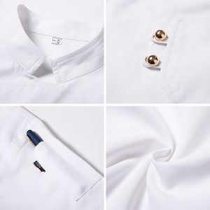 Mode cuisine manteau à manches courtes restauration rapide unisexe col montant vêtements personnalisable coton Chef uniforme veste vêtements de cuisine - Product Image 6