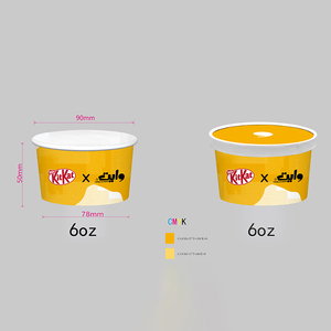 High Quality Disposable 6oz Single Wall Paper Gelato Cups with Waterproof Lids Custom Logo and Design for Ice Cream