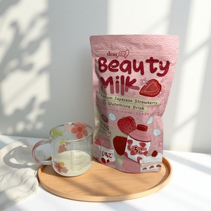 Bebida de Glutatión de Fresa Hidrolizada Premium, para Aclarar la Piel y Antienvejecimiento, Leche de Belleza Dear Face con Colágeno Marino - Product Image 2