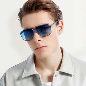 Gafas de Sol de Metal Retro Cuadradas con Logotipo Personalizado al por Mayor, Gafas de Sol Polarizadas UV400 para Hombre - Product Image 1