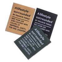 Étiquettes pliées personnalisées pour vêtements avec logo, nom, motif damassé haute densité, lettres claires tissées, instructions d'entretien du bas du vêtement