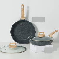 Batterie de cuisine antiadhésive en granit sain Casseroles et poêles en pierre à induction pour ustensiles de cuisine en métal