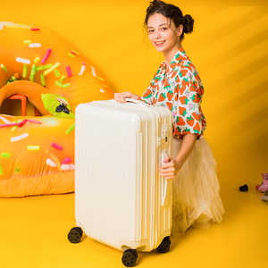 Equipaje Esencial de Viaje, Maleta Resistente para Mujer, ABS, Carcasa Dura, Ligera, con Ruedas Dobles Giratorias y Candado, Estilo Retro - Product Image 4