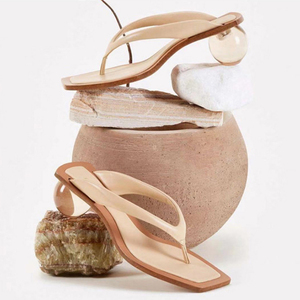 Slippers <b>Shoes</b> Transparent Designer Crystal Luxury 2021 Summer Women PU Rubber New Design Ladies Summer High Heel Sandals CN;GUA - Product Image 2